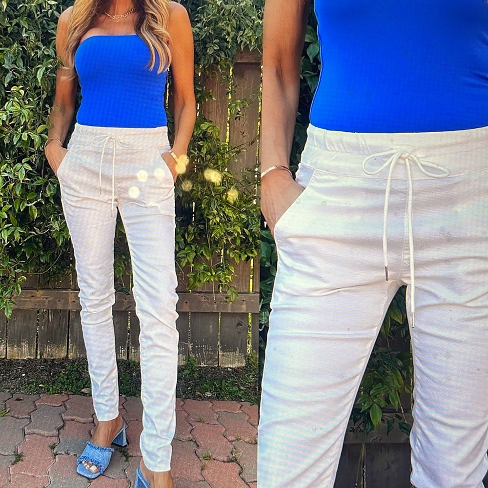 Bevy Flog White Snakeskin Print Shely Pant Size 28